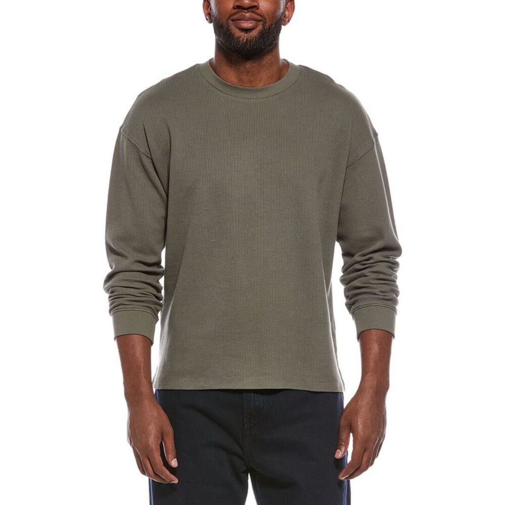 Frame Denim Mens  Waffle Shirt, Green